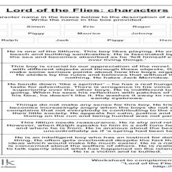 Evaluation flies lord chart character universe lesson created