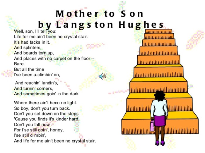 Figurative language in mother to son by langston hughes